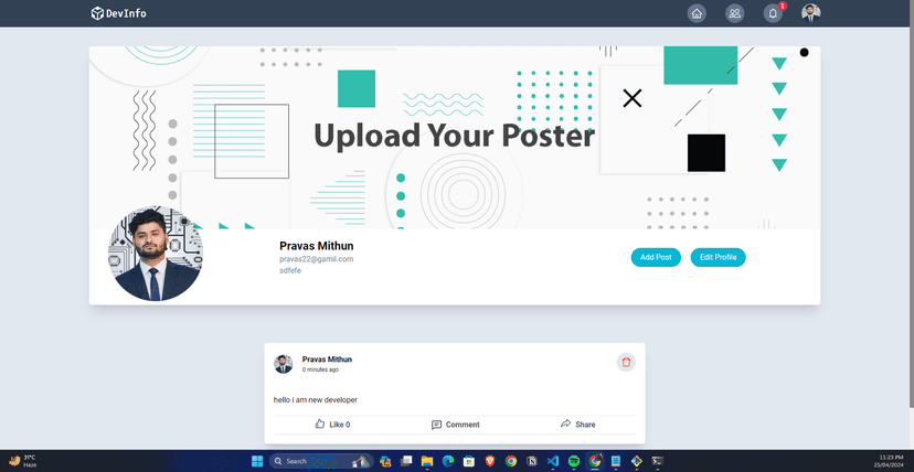 DevInfo - (Social Media Site)